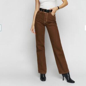 Reformation Cowboy High Rise Straight Jeans (Size 24)